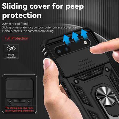 Nárazuvzdorný kryt na telefon Armor Pro Google Pixel 6A 7A 8A 6 A 7 8 Pro Magnetický kovový držák s kroužkem Ochrana objektivu fotoaparátu Zadní kryt