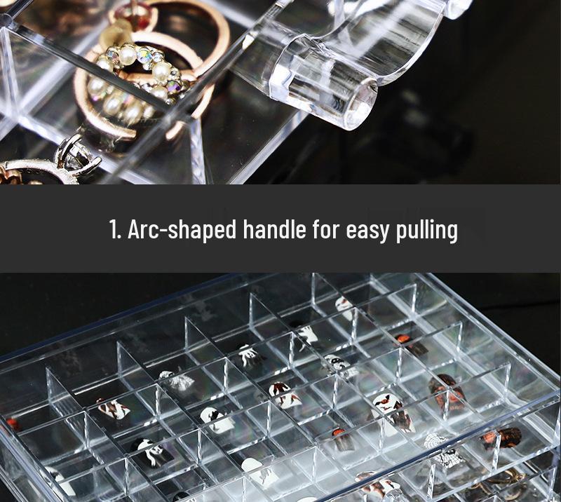 Clear 5-Layer Jewelry & Nail Art Organizer Box with 120 Compartments