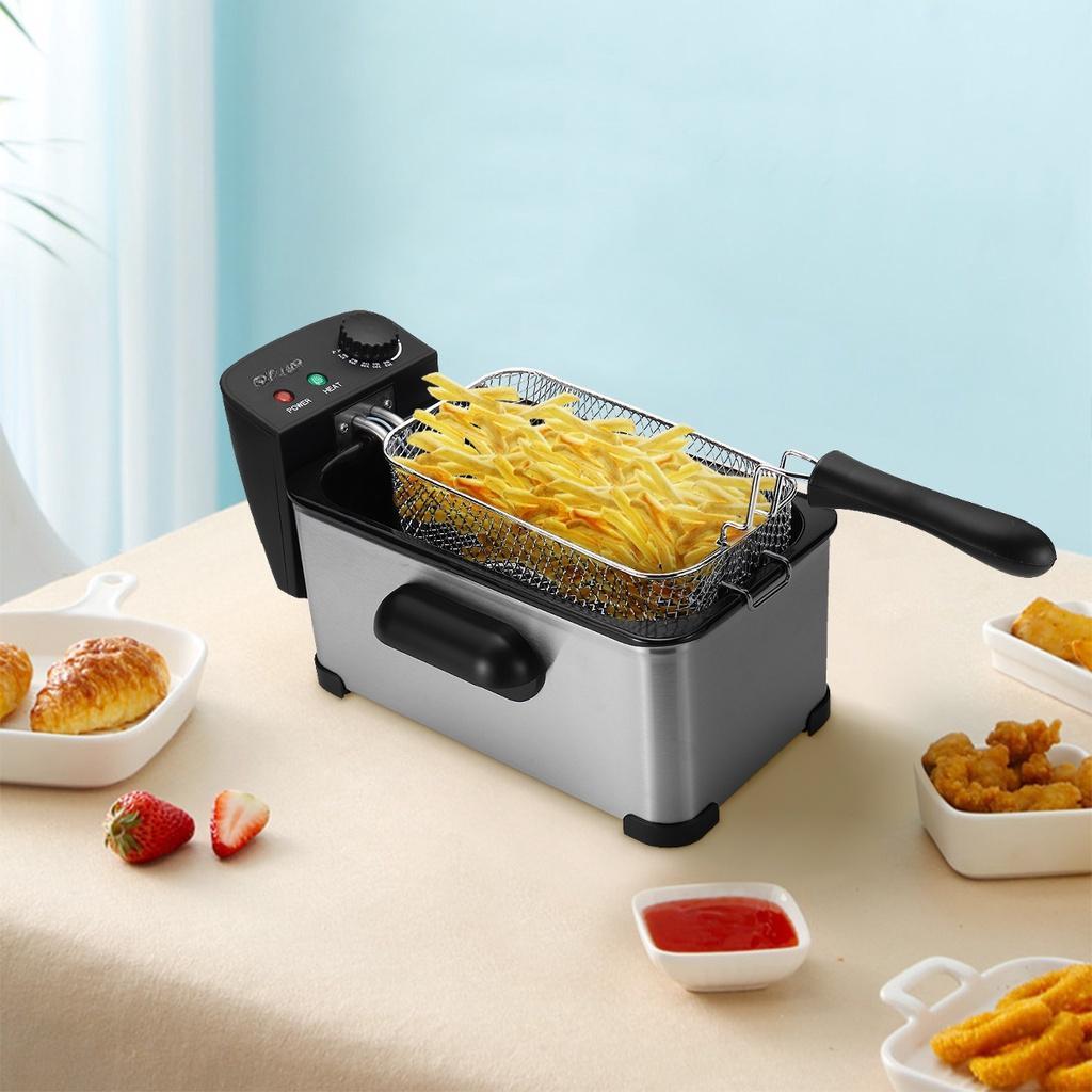 2000W 3.5L Stainless Steel French Fries Chicken Frying Machine Multifunction Kitchen Grill BBQ Tool Electric Deep Fryer