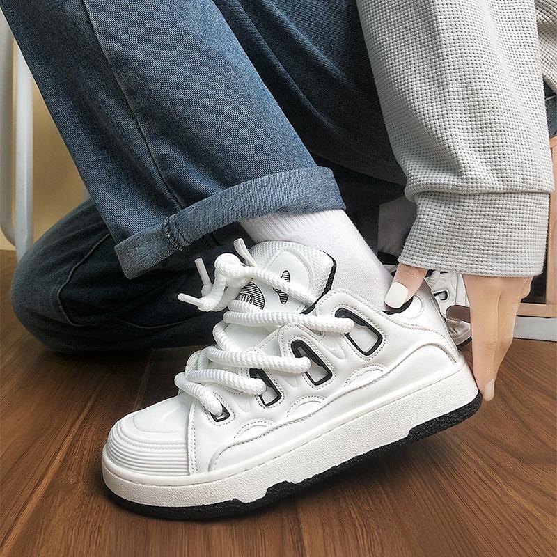 Men Women Sneakers Fashion Platform Vulcanize Shoes Luxury Leather Casual Shoes Mens Tennis Shoes Couple Sports Running Footwear