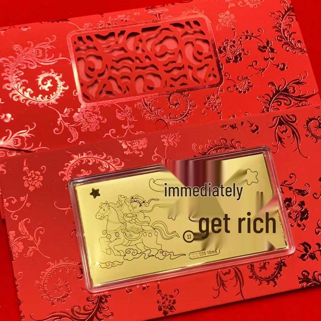 Year of the Horse 10mg Pure Gold 999 Red Envelope - Mother's Day, Father's Day, Birthday Souvenir