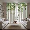 2pcs HD Pastoral Style Small Fresh Weeping Willow Decorative Curtain Green Digital Printed Curtain Home Decoration Style Deco