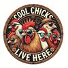 Vintage Iron Rooster Sign Farmhouse Wall Decor Outdoor Hanging Metal Art