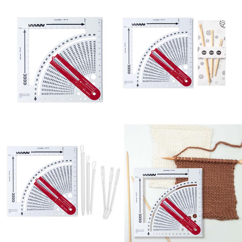 Knitting Gauge Converter Knitting Stitch Calculator Counting Frame Ruler Big Eye Needle Knitting Tool Sweater Crochet