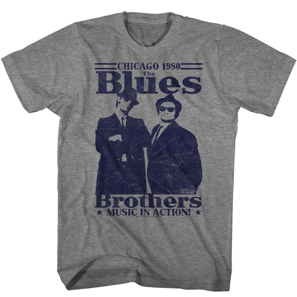The Blues Brothers Movie Music In Action Chicago 1980 Men T Shirt XXL