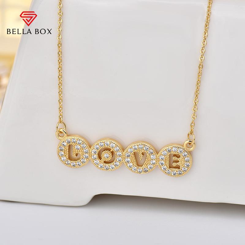 BELLA BOX Best-selling Popular Micro-set Zirconium Love Letter Necklace For Collarbone - Versatile Jewelry For Women