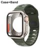Cinturino in nylon + custodia per Apple Watch Custodia 44mm 45mm 41mm 40mm Copertura in vetro temperato Cambia in Ultra per iWatch Serie 8 7 SE 6 5 3