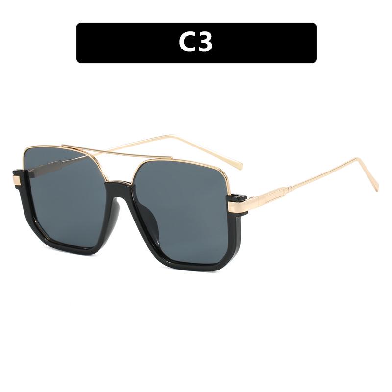 2023 Korean Style Retro Large Frame Double Bridge UV Protection Sunglasses for Driving.