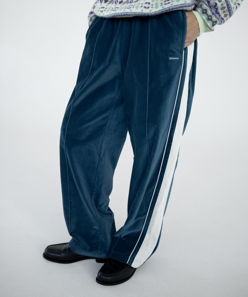 THISISNEVERTHAT Pantalone Tuta in Velluto Blu