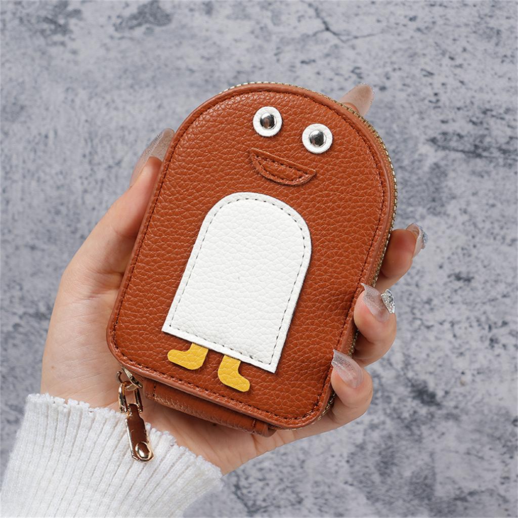 Creative MengMeng Penguin Degaussing Card Package Women's Zipper Multi-card Bank Card Holder Driver's License Compact Card Holde