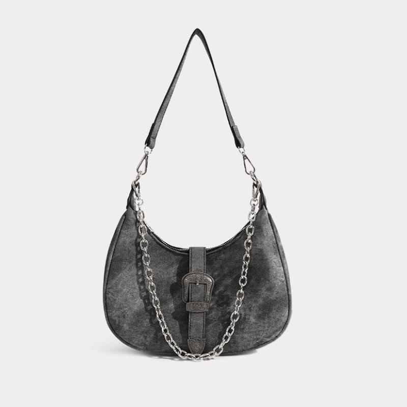 Versatile Fashion Trend New Moon Bag, Retro Crossbody Bag with Shoulder Strap and Chain Handle Bag