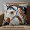 1 pillowcase 2D flat printing Horse Patterned Cushion 2D Flat Printed Polyester pillowcase sofa decorative cushion cover