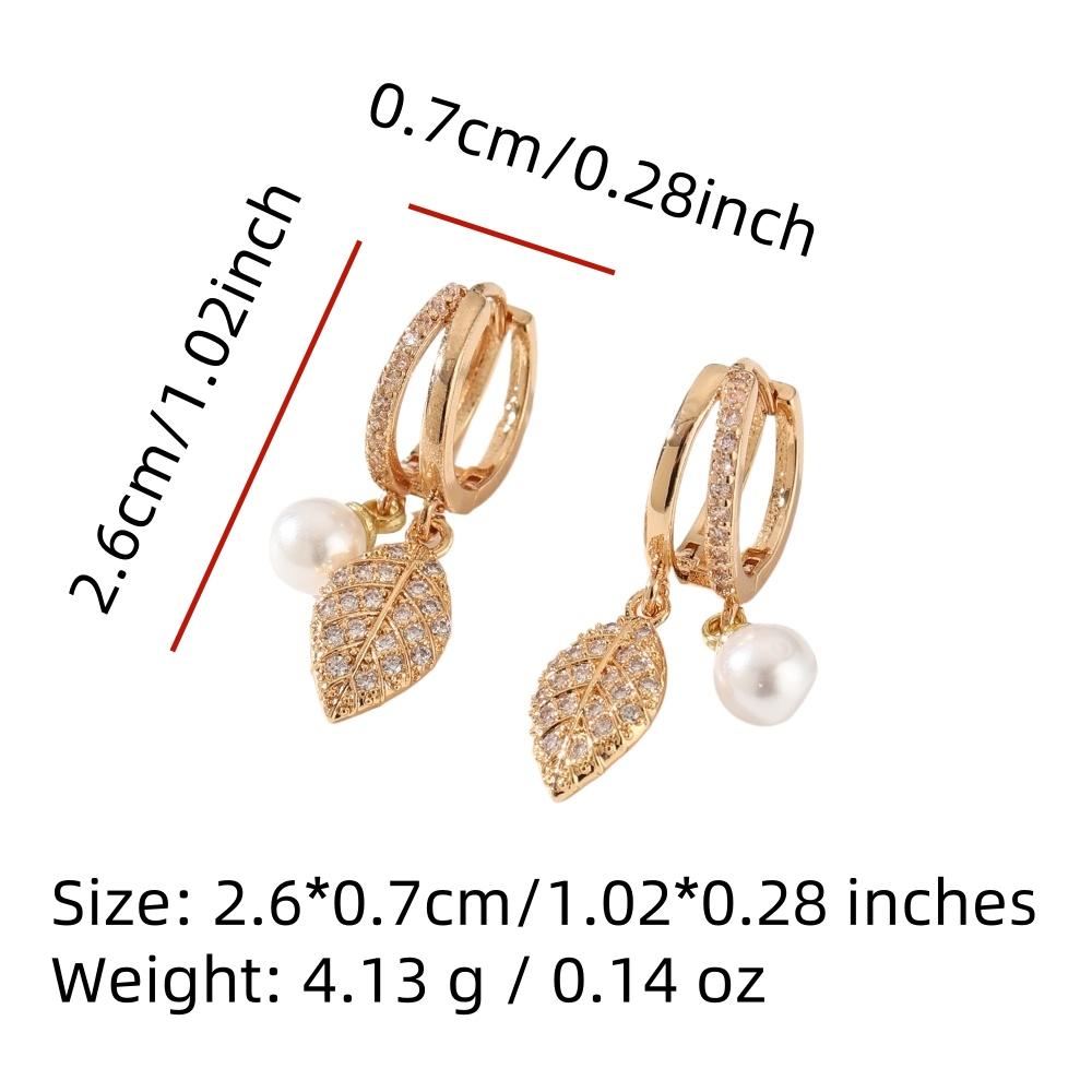 Leaves Shape Dangle Earrings for Women 2025 New Fashion Drop Earring Personalized Zirconia Jewelry Wedding Party Accessories