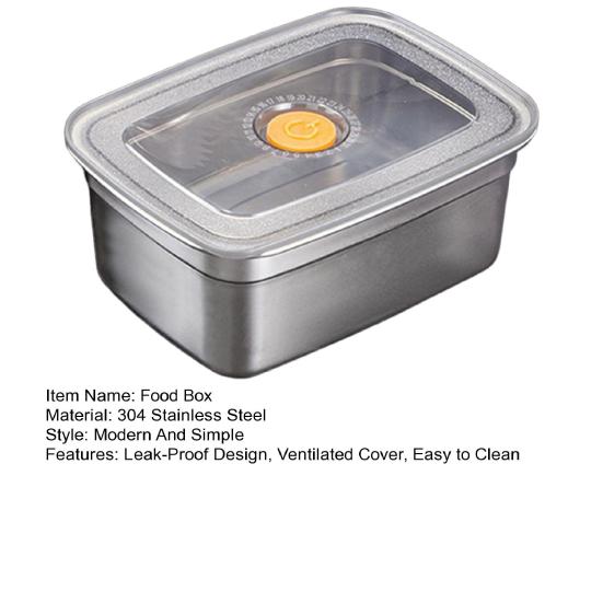 Stainless Steel Food Box with Leak-Proof Lids Stackable Metal Snack Box Refrigerator Dishwasher Safe Bento Box