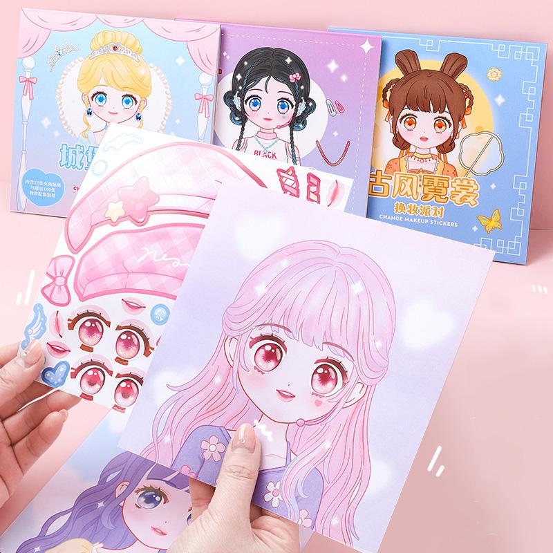 1 Set Of Makeup Changing Stickers For Hand Account Guka Stickers Princess Toy Book Stickers For Interactive And Fun Decoration