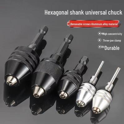Hex Shank Drill Bit with Three-Jaw Chuck & Round Shank Extension for Electric Drill Grinder.