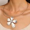 European & American Style Retro Large Petal Choker Necklace - Women's Simple Personality Clavicle Chain Accessory
