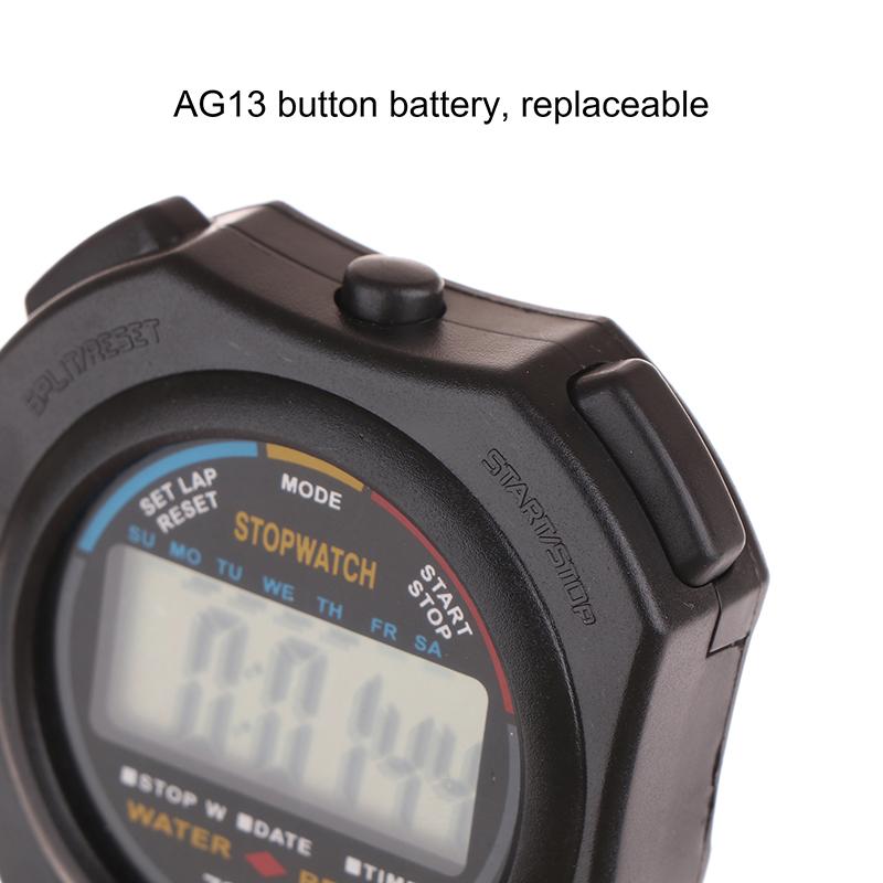 1Pc Lcd Timer Stop Watch Timer Tool Black  Portable Waterproof Chronometer Handheld Stopwatch Digital Sport Stopwatch