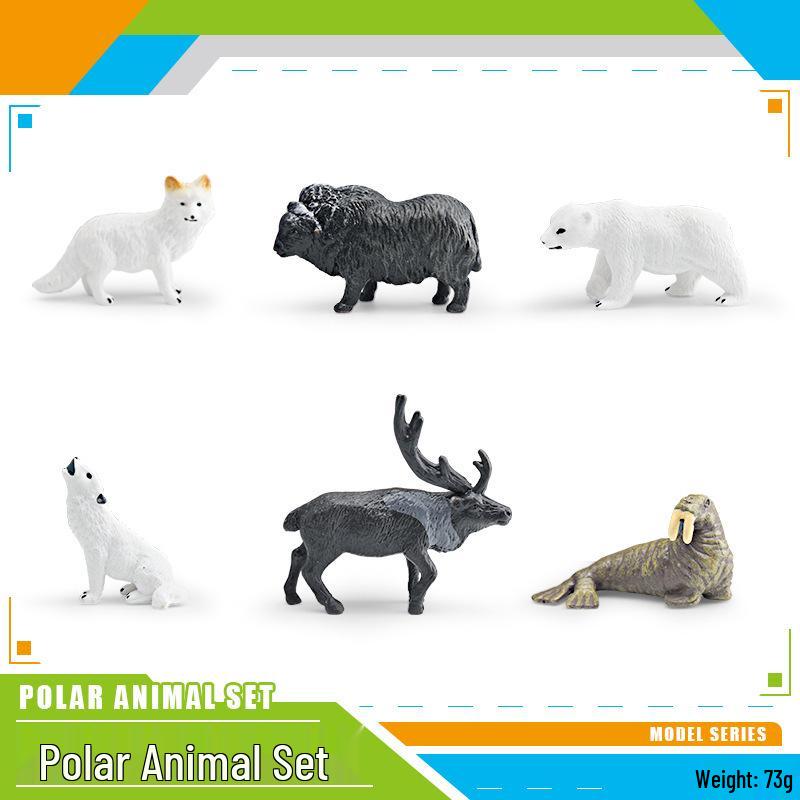 Mini Polar Animal Models for Kids: Penguin, Polar Bear, Seagull, Reindeer, Snow Wolf Ornaments