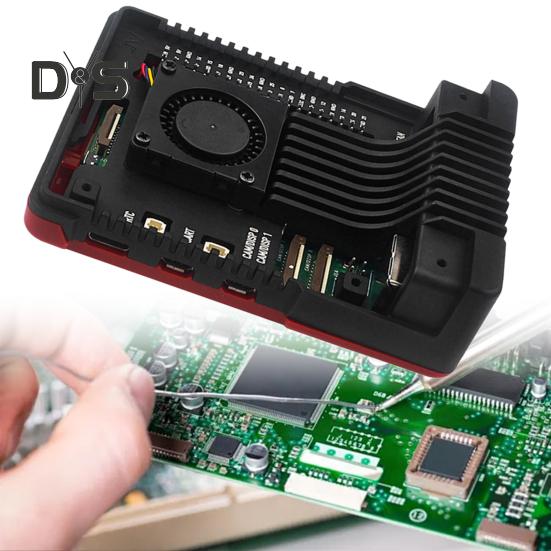 

Металевий корпус Радіатор Ударостійкий Стійкий до корозії Компактний дизайн Портативний кулер для Raspberry Pi 5, який легко збирається чорний