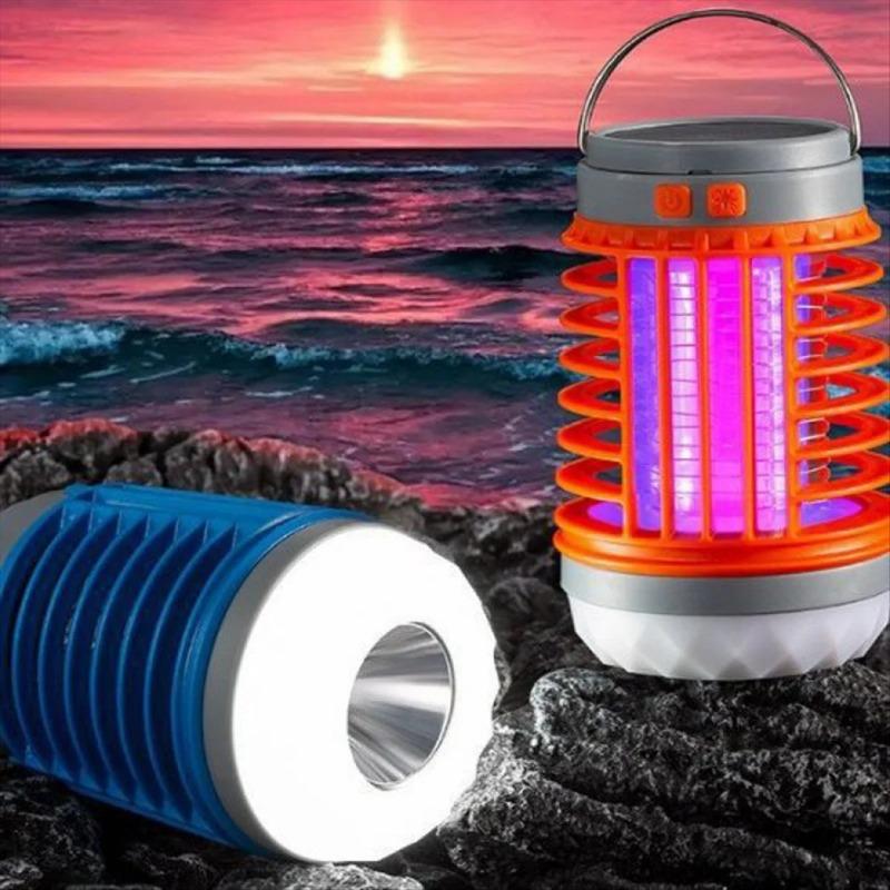 LED Flashlight Mosquito Repellent Lamp, Outdoor Mosquito Repellent Lamp, Camping Lamp, Portable Lamp, Solar Powered USB Recharge