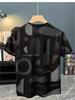 Men's Ultra-Thin Hip Hop Letter Print Short Sleeve T-Shirt, Summer 2024 Korean Style