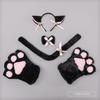 Handmade Cat Ear Headband Set With Paw Gloves Tail Kids Costume Party Animal Role Play