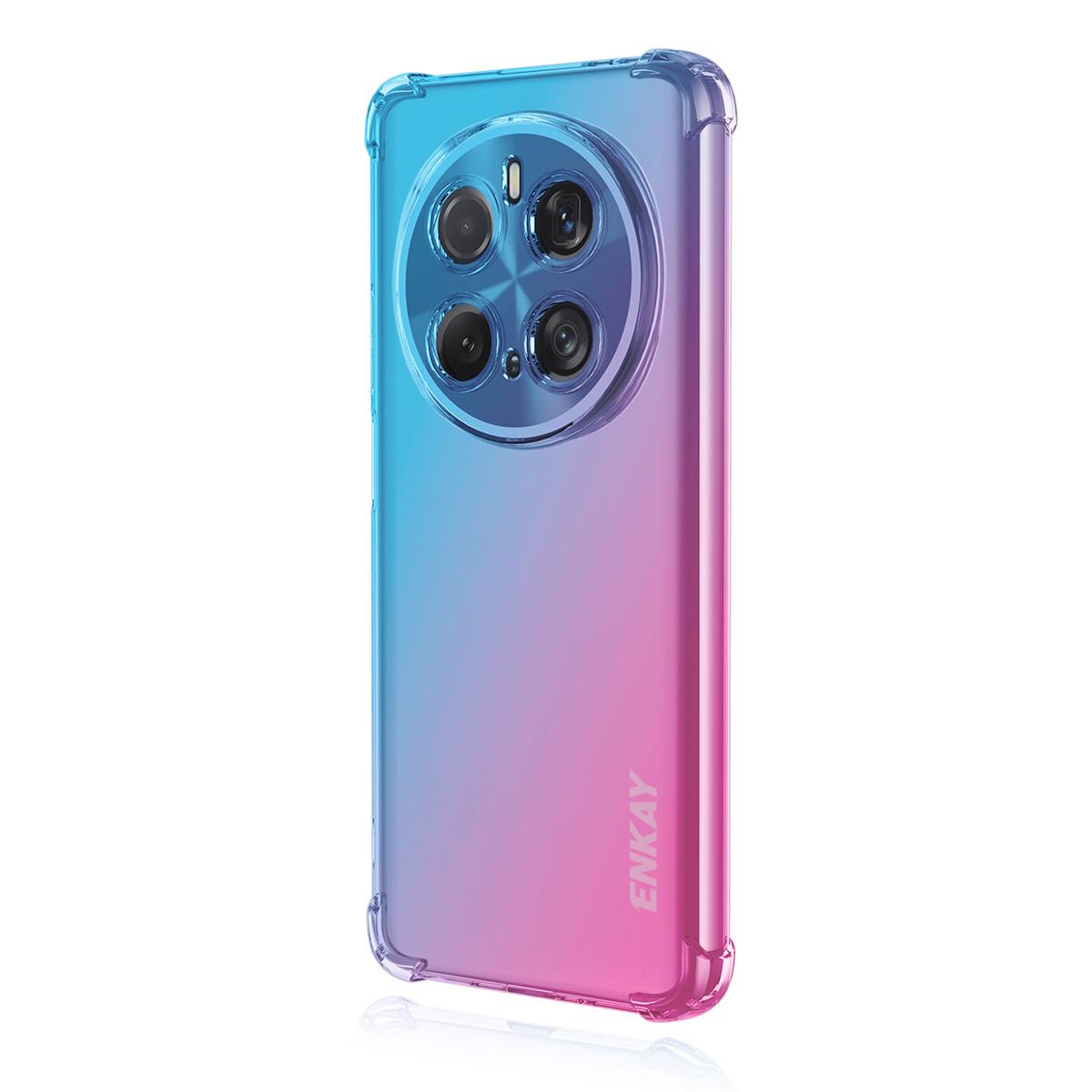 

For Honor Magic7 Pro 5G TPU Case ENKAY Thickened Four Corner Drop-proof Phone Back Cover Blue/Pink