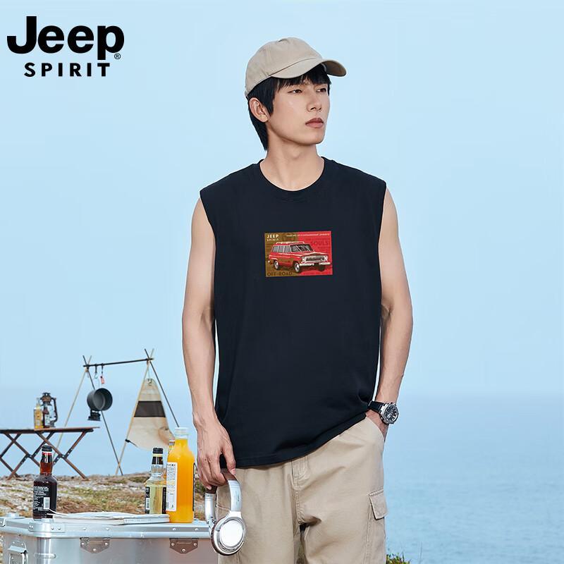 Мужская хлопковая майка JEEP SPIRIT без рукавов 2XL чёрный