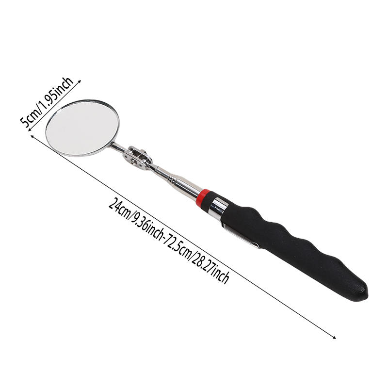 360°Retractable Inspection Mirror Round Telescopic Detection Lens Pocket Clip Car Repair Observation Tools