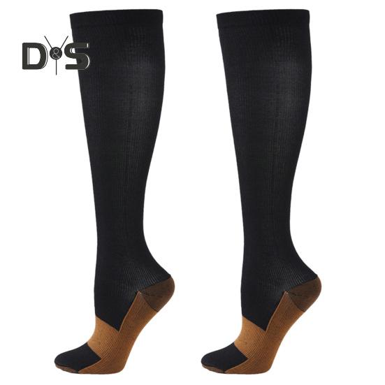 

1 пара женских зимних спортивных носков, компрессионные носки для йоги, длинные, с трубкой, высокоэластичные, нескользящие, удобные, теплые носки для L чёрный