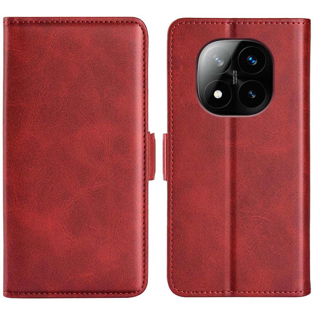 For Xiaomi Redmi Note 14 Pro+ 5G Stand Case Calf Texture Leather Wallet Phone Cover