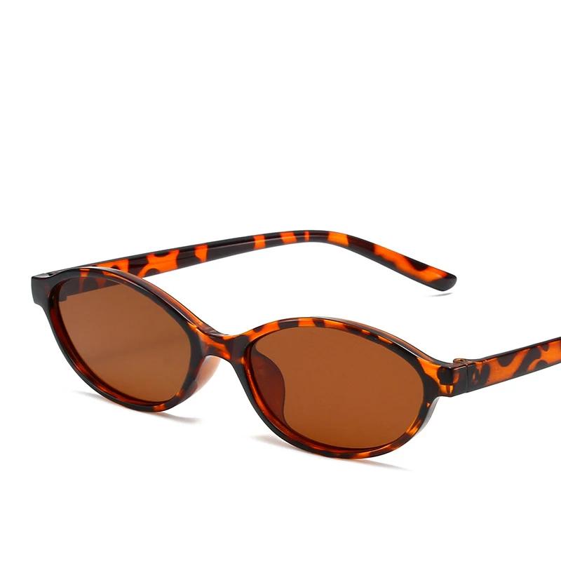 Óculos de Sol Femininos Vintage de Armação Pequena Elipse Moda Preto Redondo Cool Óculos de Sol Designer Circular Óculos de Sol para Masculino Feminino