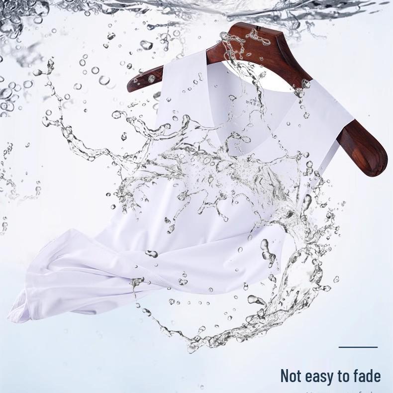 Seamless Men's Ice Silk Sleeveless Athletic Tank Top for Summer Fitness