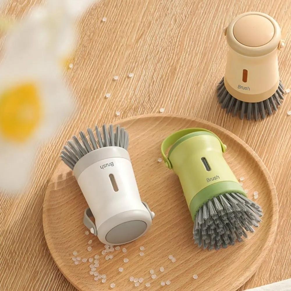 Ergonomic Press Dish Scrubber Non-Scratch Kitchen Scrub Brush Dish Brush  for Pots Cookware