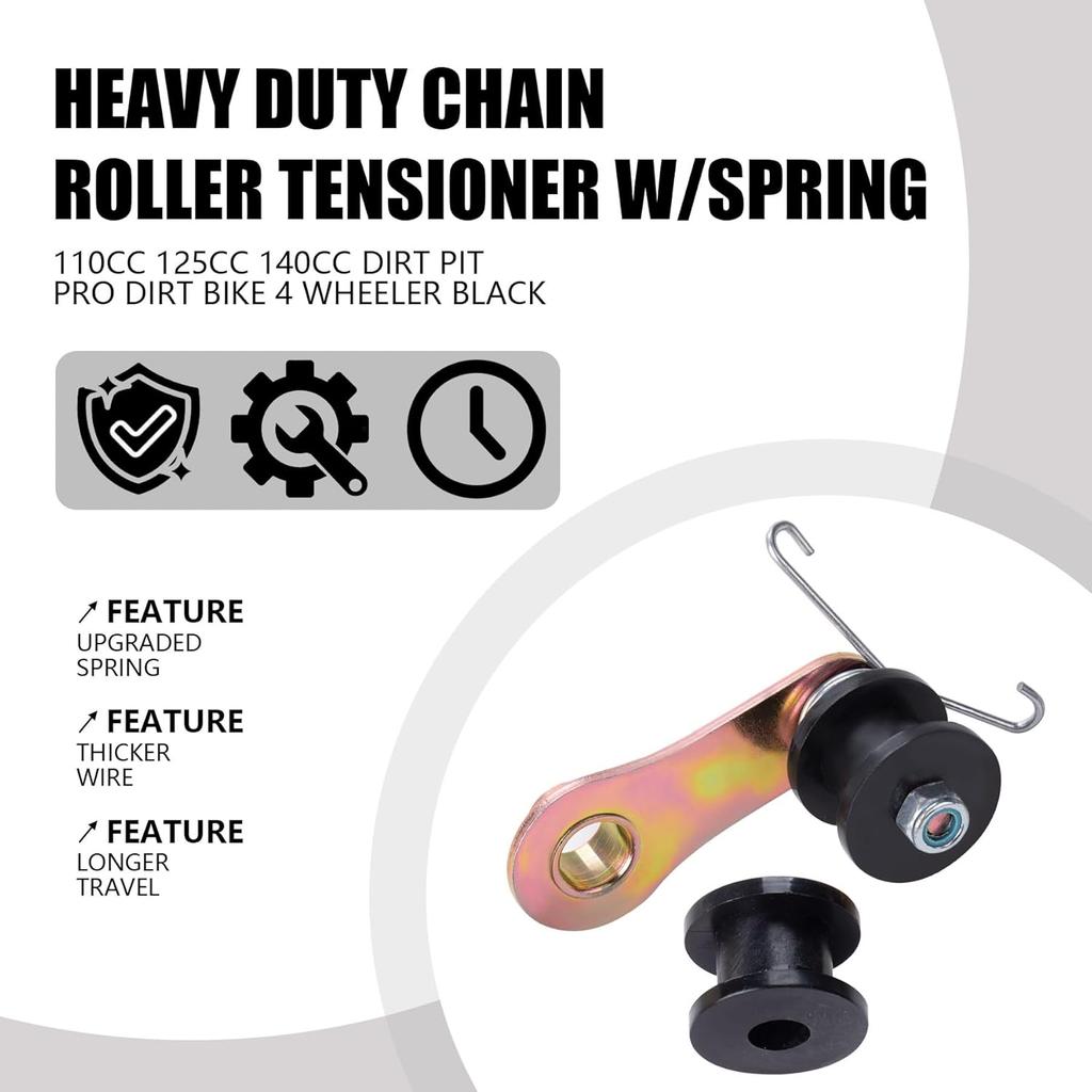 Heavy Duty Chain Roller Tensioner W/Spring 110Cc 125Cc 140Cc Dirt Pit Pro Dirt Bike 4 Wheeler Black