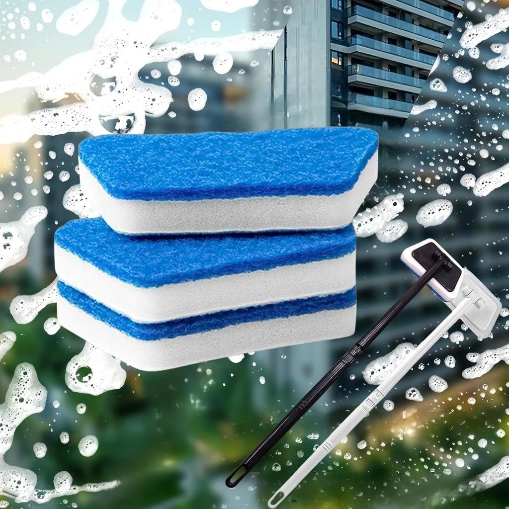 Tub Tile Scrubber Cleaning Brush, Sponge On a Stick for Cleaning Adjustable Long Handled Scrub Brush  for Cleaning Shower Bathroom Vessel Sinks