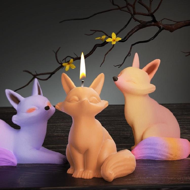 Aromatherapy Candle Mold Foxes Silicone Resin Molds Epoxy Casting Mold Home Decors