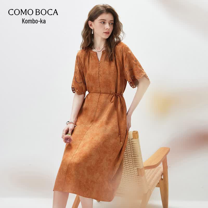

KMBOKA Silk Belt Midi Dress M