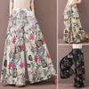 Women's Stretch Printed Casual Pants Skirt Personalized Design Wide Leg Pants
