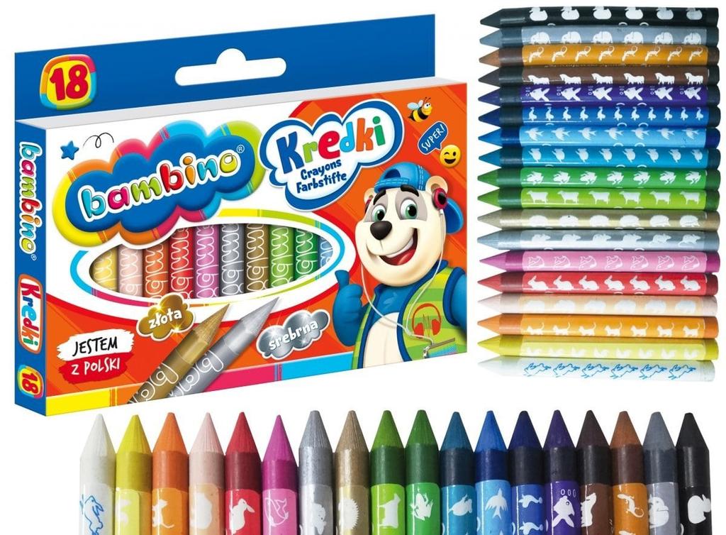 Bambino Crayon Wax Crayons, 18 Colors