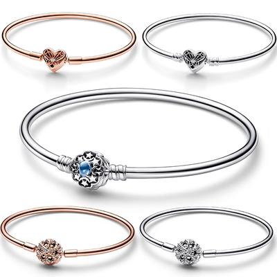 Silber Farbe Charm Bead Armband Für Frauen Original Charms Herz Familie Ball Stern Armbänder Armreifen Schlange Kette Diy Schmuck