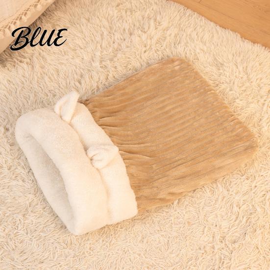 Ferret Cozy Hideout Cute Ears Warm Plush Sleeping Bag Winter Cat Sack with Cats Pet