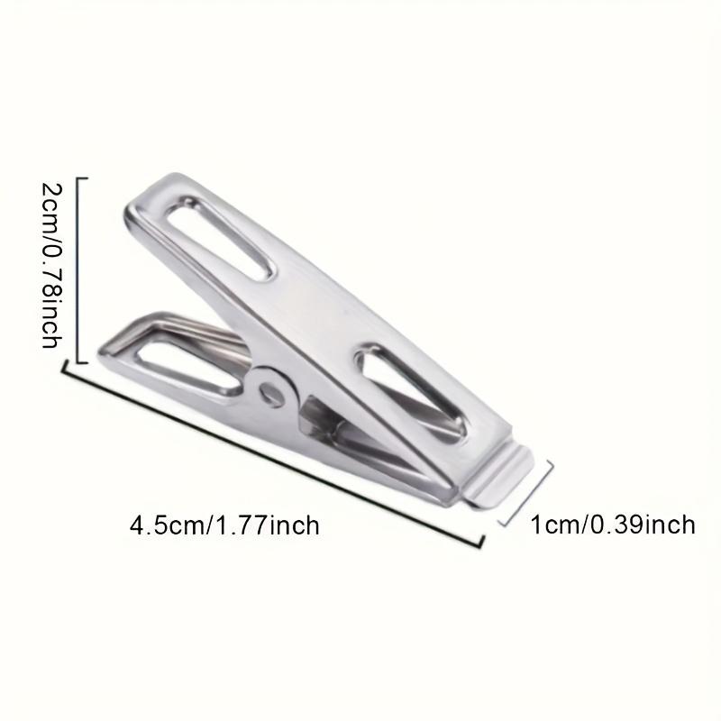 20pcs Stainless Steel Clothespins, Binder Clips, Heavy Duty Clothes Pins, Metal Clip Set, Metal Clothes Clips For Clothes Sock