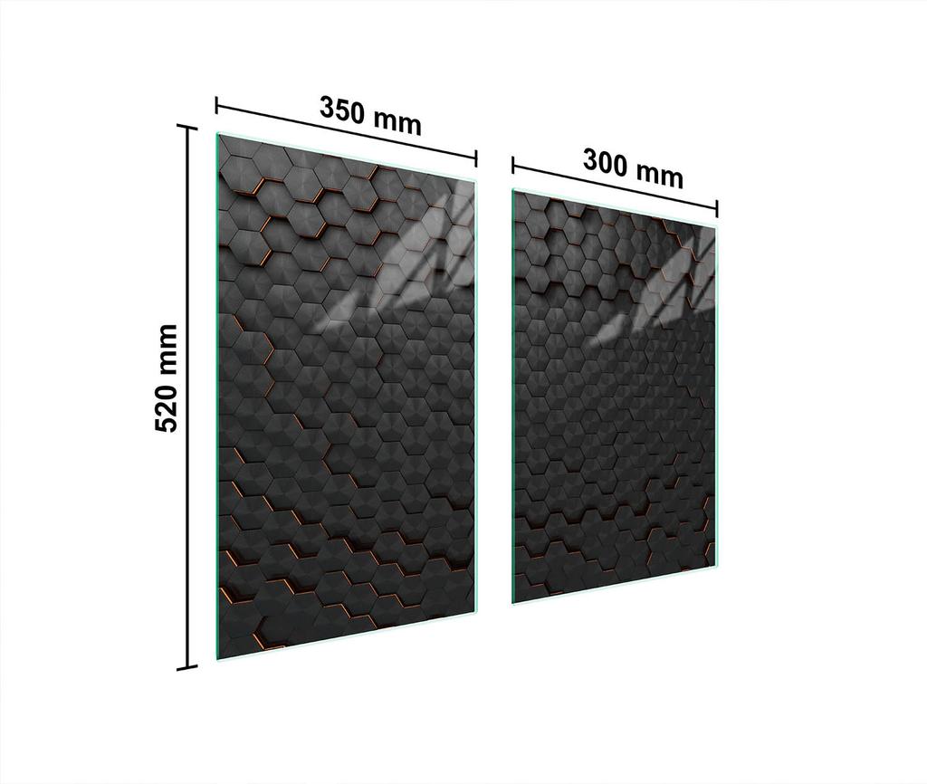 PLACA PROTECTORA DE CRISTAL PARA COCINA 65x52 NEGRA