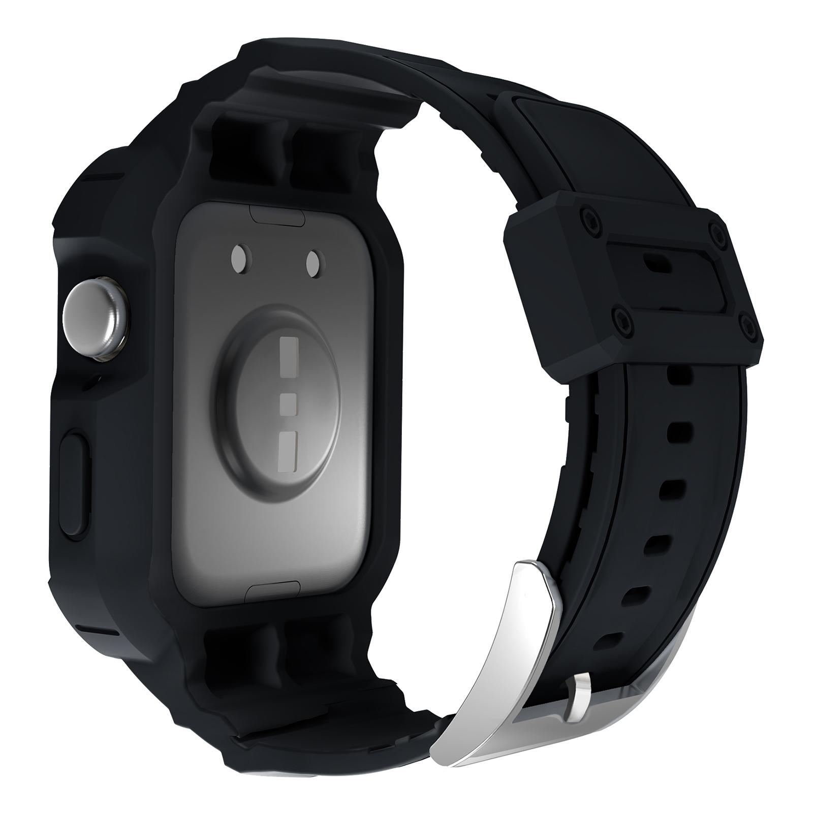 

For Huawei Watch Fit 3 Strap Soft TPU Wrist Band with Integrated Watch Case Black