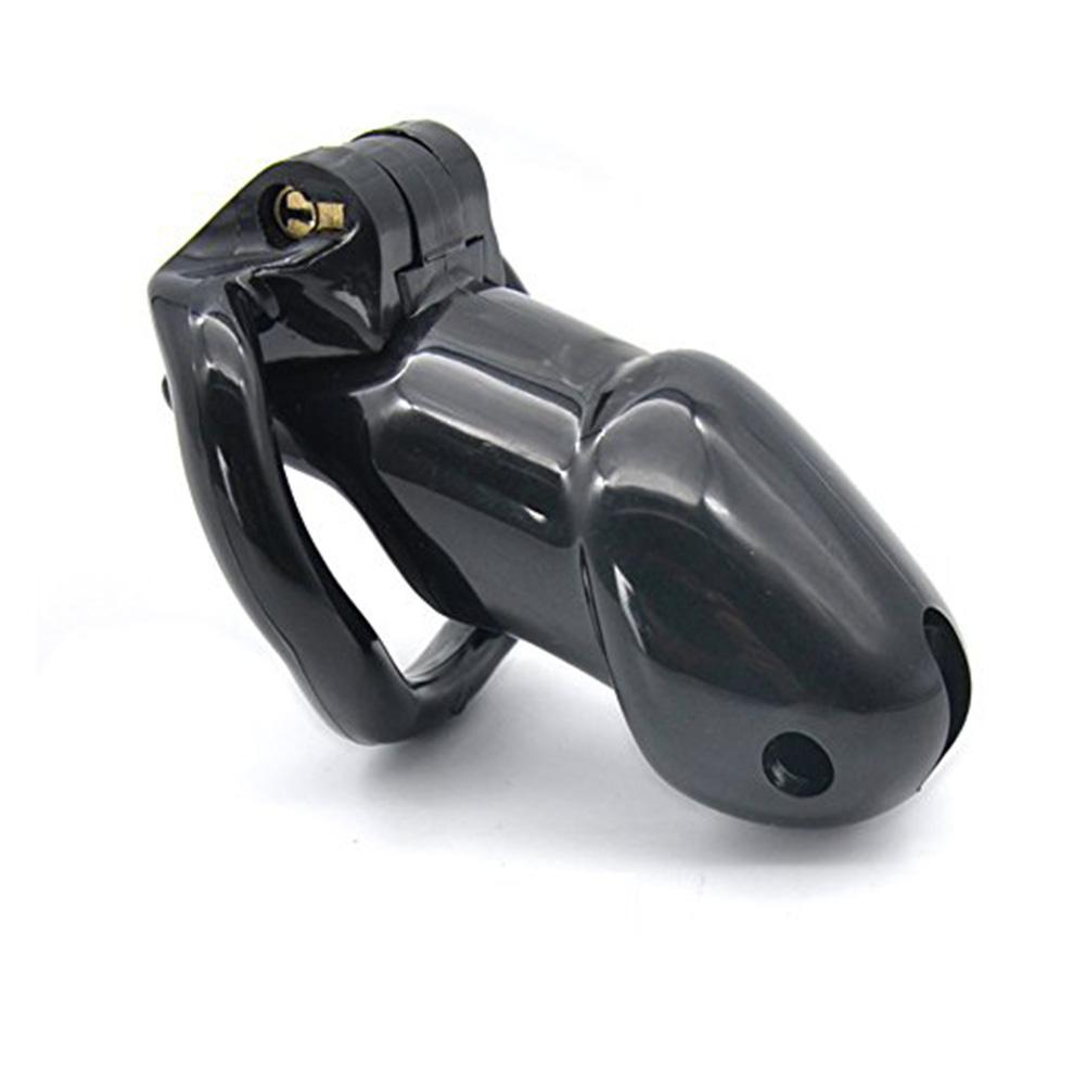 Male Chastity Cage with 1 Brass Locks Adjustable Silicone Cock Cage with 4 Rings for Male Penis Exercise