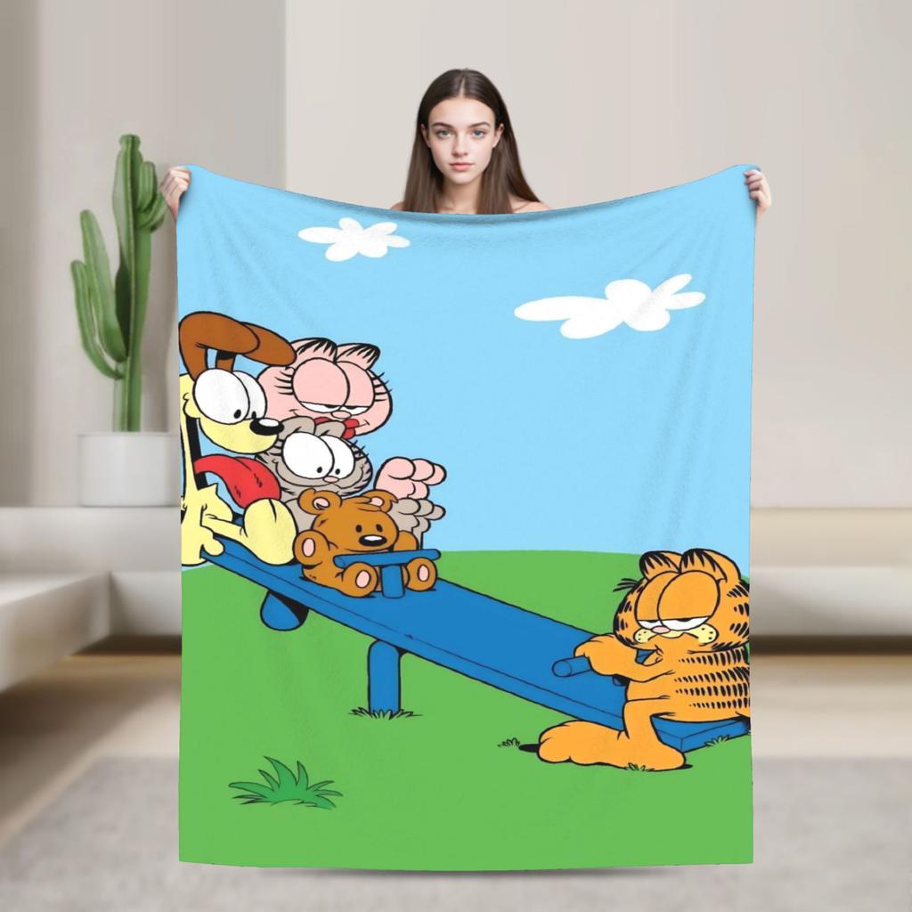 G-Garfields Blanket Soft Novelty Plush Throw Blanket For Children Living Room Flannel Bedspread Bed Cover
