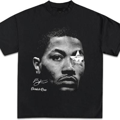 חולצת טי-שירט גרפית של D Rose All Star עם סמל Y2K בסגנון וינטג' של כדורסל ראפ לגברים ולנשים