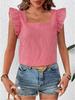 2026 Women's Plaid Square Neck Ruffle Blouse - Spring/Summer Collection